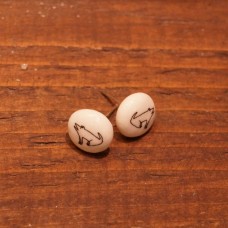 Auskari  nagliņas ar suni