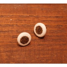 Auskari  nagliņas ar zelta sauli 